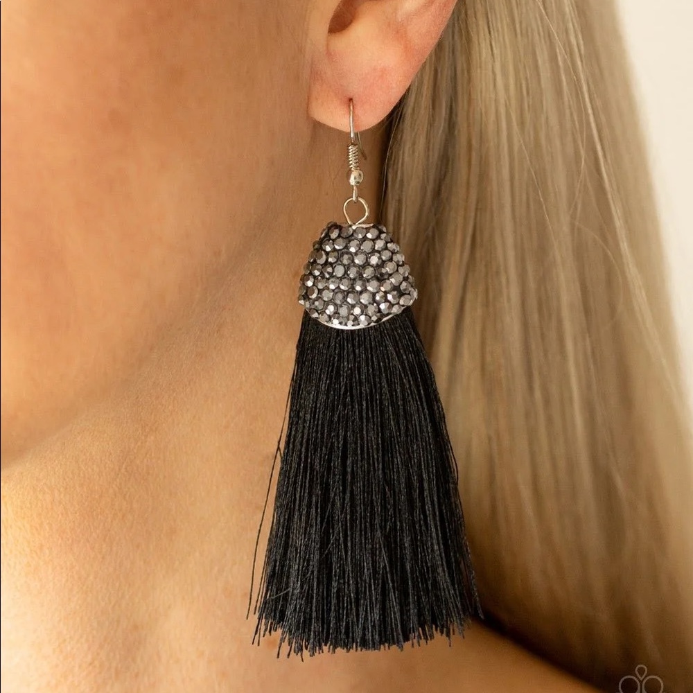 Black Fringe Earrings
